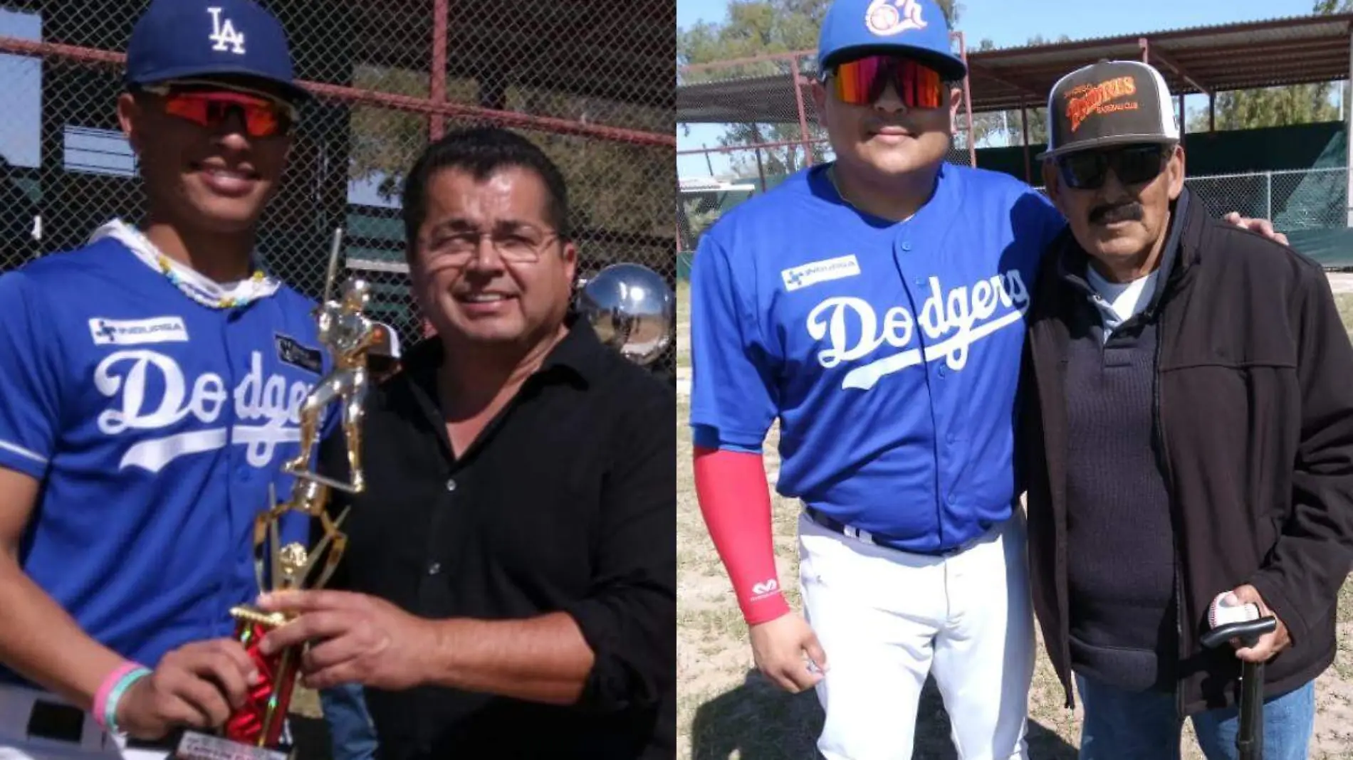 El pitcher profesional Javier Solano y el presidente de la Liga Urbana Néstor Lazalde _ Héctor Lari